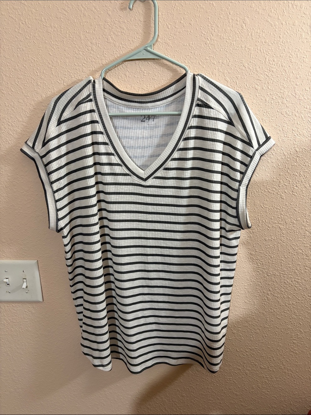 Maurice’s 24/7 Striped V-Neck Knit Top